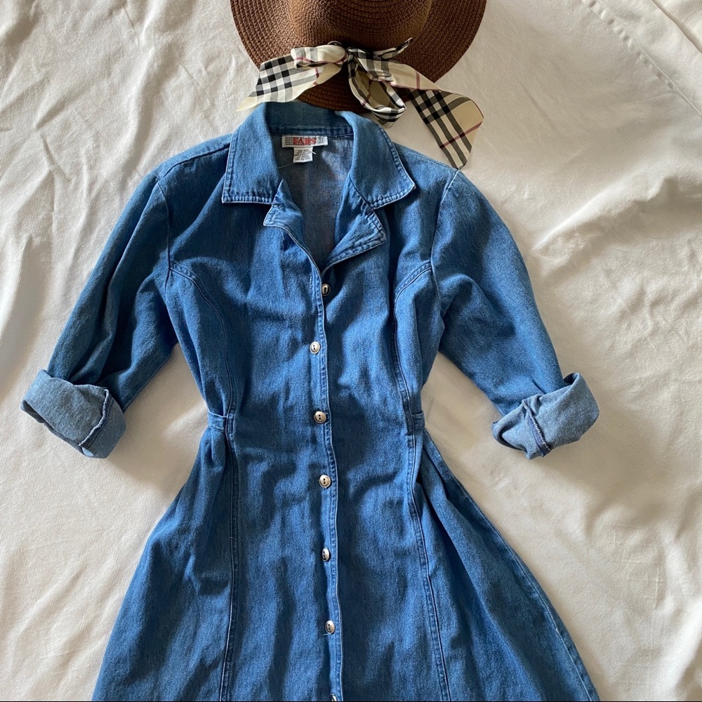 Denim Blue Button-Up Dress